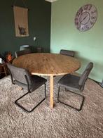 Ronde Teak Eetkamertafel 150x150, Ophalen, Gebruikt, Modern, 4 tot 6 stoelen