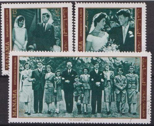 Manama Kennedy familie, Postzegels en Munten, Postzegels | Thematische zegels, Gestempeld, Overige thema's, Ophalen of Verzenden