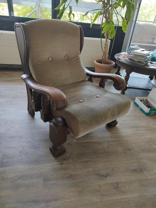 2 eikenhouten zitstoelen, Huis en Inrichting, Banken | Bankstellen, Gebruikt, Eenpersoons, Minder dan 150 cm, 75 tot 100 cm, Hout