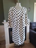 Rinascimento wit zwarte polkadot jurk trompet L gratis verz, Kleding | Dames, Verzenden, Wit, Knielengte, Gedragen