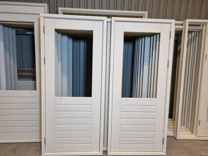 Nieuwe Merbau deur met kozijn 103,5 x 222 /103,5 x 212 BW 92, Doe-het-zelf en Verbouw, Deuren en Horren, Nieuw, Buitendeur, Glas
