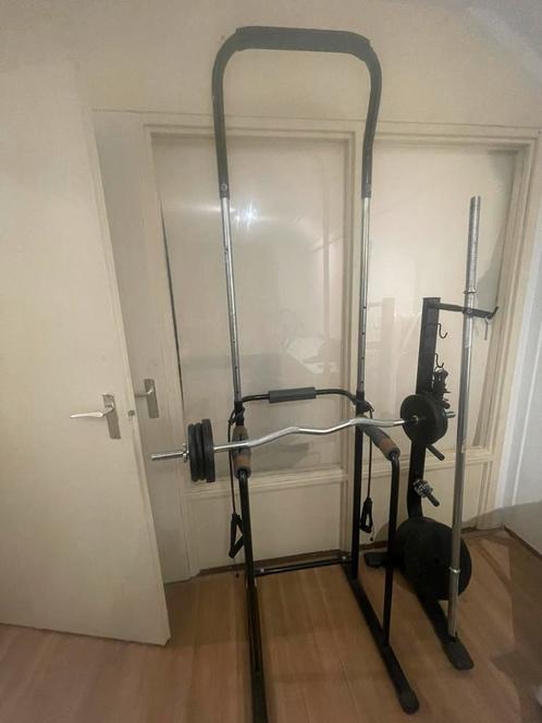 Halters en gewichten met optrekstang, Sport en Fitness, Fitnessmaterialen, Halterset, Ophalen