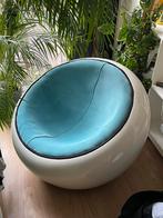 Egg pod ball designer rotating chair in blue / turquoise, Ophalen, Stof, Gebruikt, 75 tot 100 cm