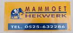 Mammoet hekwerk  aluminium bordje., Ophalen of Verzenden, Reclamebord