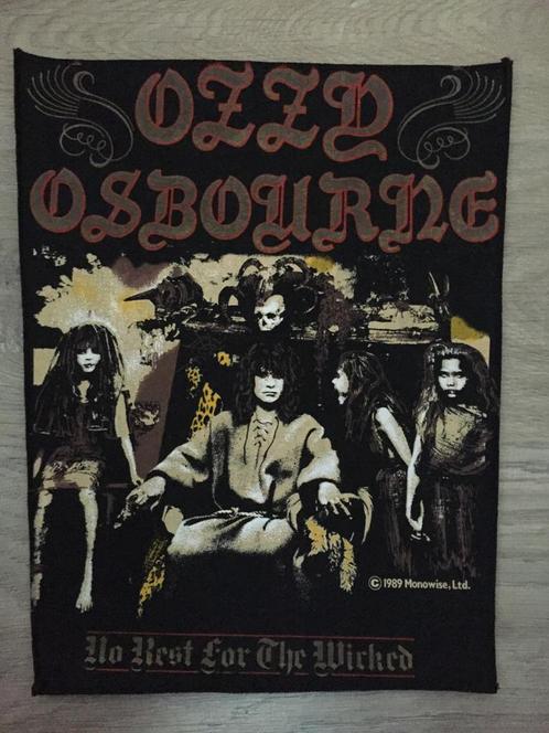 Ozzy Osbourne 1989 backpatch no rest for the  wicked, Verzamelen, Muziek, Artiesten en Beroemdheden, Zo goed als nieuw, Ophalen of Verzenden