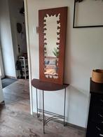 Metalen halfronde side table Roest, Huis en Inrichting, Tafels | Sidetables, Ophalen, Gebruikt, 50 tot 100 cm, 25 tot 50 cm