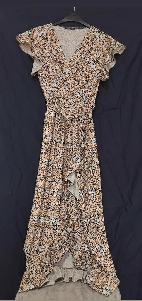 z.g.a.n.! Prachtig leuke mooie Lange ruffle jurk Italy mt M., Kleding | Dames, Jurken, Zo goed als nieuw, Onder de knie, Ophalen of Verzenden
