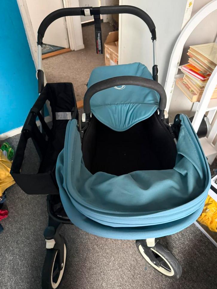 Te koop Bugaboo Donkey Duo tweelingwagen – petrol blauw, Kinderen en Baby's, Kinderwagens en Combinaties, Zo goed als nieuw, Combiwagen