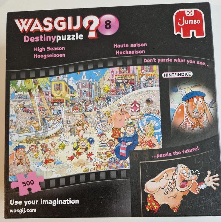 Wasgij Destiny 8 - Hoogseizoen - 500 stukjes, Hobby en Vrije tijd, Denksport en Puzzels, Zo goed als nieuw, Legpuzzel, 500 t/m 1500 stukjes