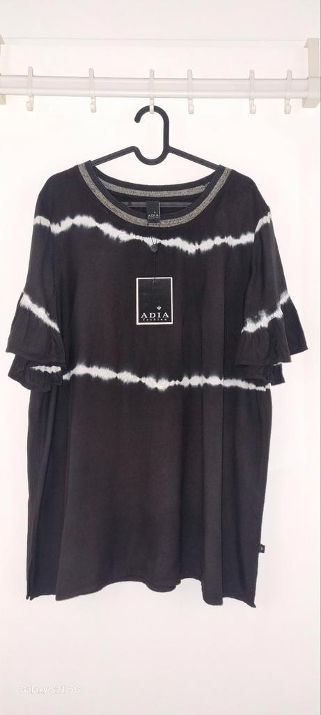 Nieuwe bloes zwart Adia maat L 46 48 batik streep, Kleding | Dames, Grote Maten, Nieuw, Blouse of Tuniek, Zwart, Ophalen of Verzenden