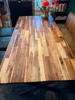 Grote mooie eettafel met stalen poten, Huis en Inrichting, Tafels | Eettafels, Ophalen, 200 cm of meer, 50 tot 100 cm, Zo goed als nieuw