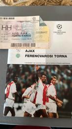 Programma en ticket AJAX - FERENCVAROS 6-12-1995, Ophalen of Verzenden, Zo goed als nieuw, Ajax, Boek of Tijdschrift