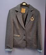 L'Argentina blazer blauw sweatstof + borduursel M nr 47028, Maat 38/40 (M), ., Zo goed als nieuw, L'argentina