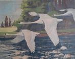 * WARD BINKS(1880-1950).Zie bio. Flying Swans.Gekl. ets., Antiek en Kunst, Kunst | Etsen en Gravures, Ophalen