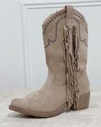 Cowboy boots met franjes, Hoge laarzen, Beige, Nieuw, Ophalen of Verzenden