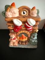 Kerst Waxinelichthouder Huisje, Huis en Inrichting, Woonaccessoires | Kandelaars en Kaarsen, Overige materialen, Bruin, Ophalen of Verzenden