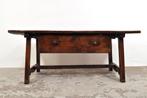 Antieke Spaanse primitieve salontafel 18de eeuw UNIEK, 100 tot 150 cm, 50 tot 75 cm, Rechthoekig, Gebruikt