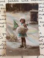 1920 Joyeux Noël - meisje, Ophalen of Verzenden, 1920 tot 1940, Gelopen, Feest(dag)