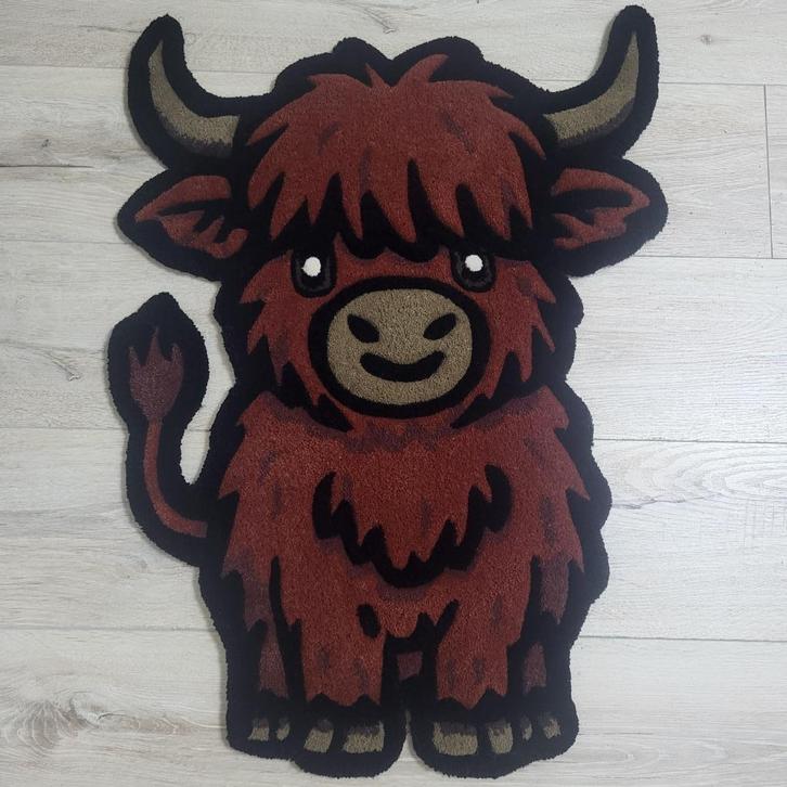 Schootse Hooglandrund Highland Koe vloerkleed, Huis en Inrichting, Stoffering | Tapijten en Kleden, Nieuw, 50 tot 100 cm, 50 tot 100 cm