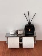 Nieuw RVS dubbele toiletrolhouder plankje, Nieuw, Overige typen, Ophalen of Verzenden, Overige kleuren