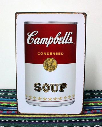 Campbell's Soup Metalen Bord - Plaat Andy Warhol Pop Art beschikbaar voor biedingen