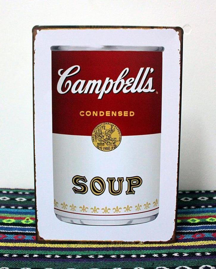 Campbell's Soup Metalen Bord - Plaat Andy Warhol Pop Art, Huis en Inrichting, Woonaccessoires | Wanddecoraties, Nieuw, Verzenden