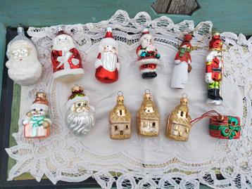 glazen kerst ornamenten figuurtjes hangers, vanaf 0.50.- beschikbaar voor biedingen