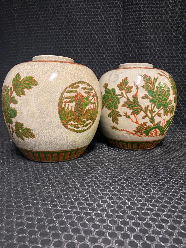 Antieke Chinese Gemberpotten Set, Antiek en Kunst, Antiek | Vazen, Ophalen of Verzenden