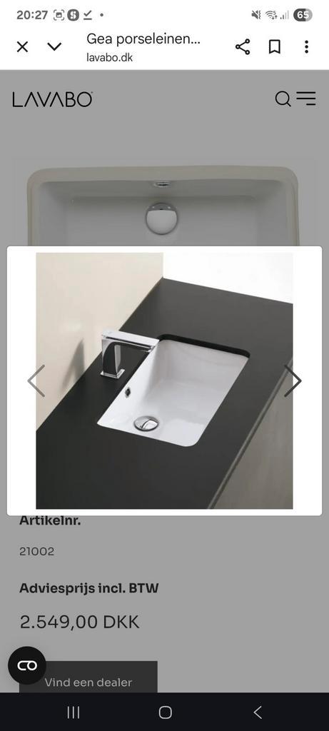 Badkamer wastafel GEA Lavabo Nieuw, Huis en Inrichting, Badkamer | Badkamermeubels, Nieuw, Wasbak of Wastafel, 50 tot 100 cm, Minder dan 25 cm