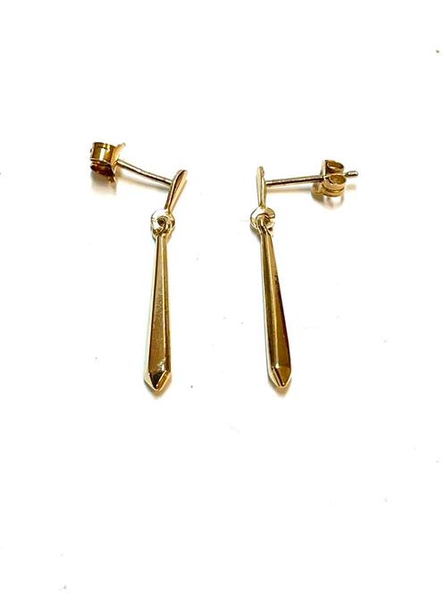 14k gouden oorbellen, Sieraden, Tassen en Uiterlijk, Oorbellen, Zo goed als nieuw, Hangers, Goud, Goud, Ophalen of Verzenden