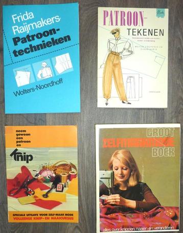 4x boeken Patroontechnieken/Patroontekenen/Knip Naaiboek e.a beschikbaar voor biedingen