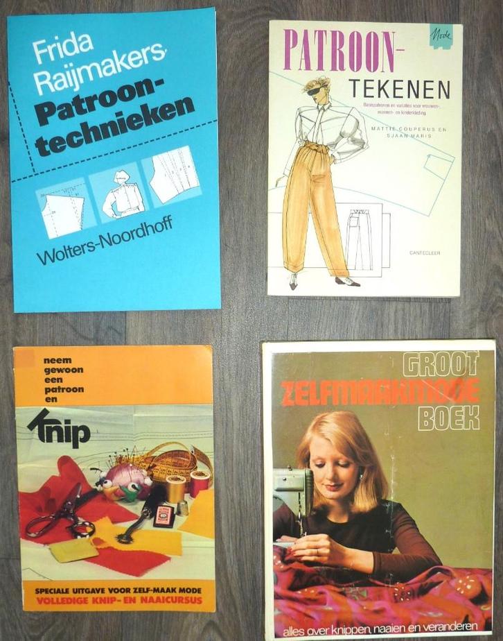 4x boeken Patroontechnieken/Patroontekenen/Knip Naaiboek e.a, Boeken, Hobby en Vrije tijd, Zo goed als nieuw, Borduren en Naaien