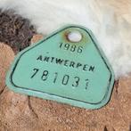 Vintage metalen fietsplaatje zeegroen:1986,Antwerpen/limburg, Ophalen of Verzenden
