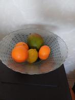 Glazen Fruitschaal met design van glas doorsnee 30 35 cm, Schaal, Rond, Ophalen of Verzenden, Glas