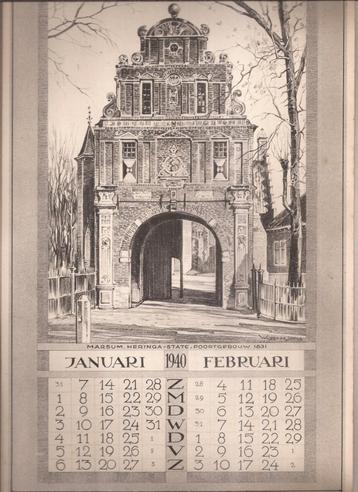 Kalender 1940 Oude Haagsche v. 1836 6 Litho's Wubbo de Jonge beschikbaar voor biedingen