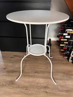 Wit metalen bijzet tafeltje IKea, Ophalen, Minder dan 55 cm, Metaal of Aluminium, Rond