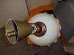 Glazen hanglamp met golfrand compleet en onbeschadigd, Gebruikt, 50 tot 75 cm, Ophalen of Verzenden, Nostalgisch