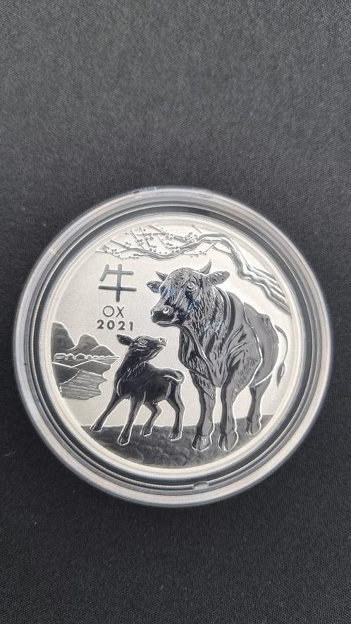 Year of the Ox 2021 2 oz - 999 zilver - Lunar III, Postzegels en Munten, Edelmetalen en Baren, Zilver, Ophalen of Verzenden