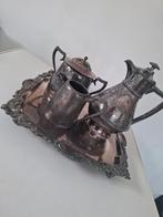 Antiek 4 delig zilver omhuld thee servies set, Antiek en Kunst, Antiek | Tin, Ophalen of Verzenden