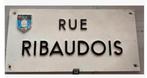 Origineel Antiek Frans stratenbord “Rue …”metaal 45 x 22 cm, Ophalen of Verzenden