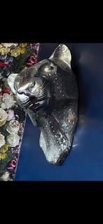 Zilverkleurig Dierenbeeld - Panter, Ophalen of Verzenden, Zo goed als nieuw, Metaal, Dierenbeeld