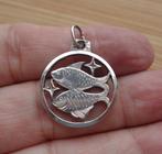 zilveren hanger sterrenbeeld vissen [824], Verzenden, Zo goed als nieuw, Kruis of Symbool, Zilver