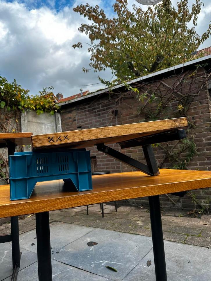 Eiken Opklaptafels - 3 stuks!, Huis en Inrichting, Tafels | Bijzettafels, Gebruikt, Rechthoekig, Hout, Ophalen