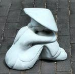 Mooi stenen DECORATIEF TUINBEELD aziatische rijstboer(in), Ophalen