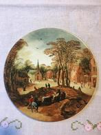 Oud Wandbord met Vlaams/ Nederlands Dorp/Stad., Ophalen of Verzenden