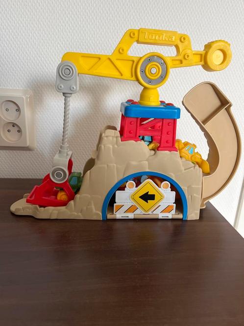 Tonka Speelset met Kraan en Auto's, Kinderen en Baby's, Speelgoed | Speelgoedvoertuigen, Zo goed als nieuw, Ophalen of Verzenden