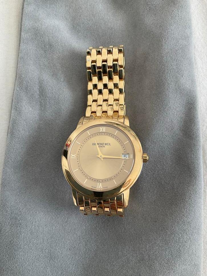 Raymond Weil 18K Gold Electroplated Herenhorloge, Sieraden, Tassen en Uiterlijk, Horloges | Heren, Zo goed als nieuw, Polshorloge