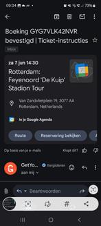 4 Kaartjes, rondleiding, Feyenoord ,de Kuip tour., Tickets en Kaartjes, Drie personen of meer, Overige soorten, Overige typen