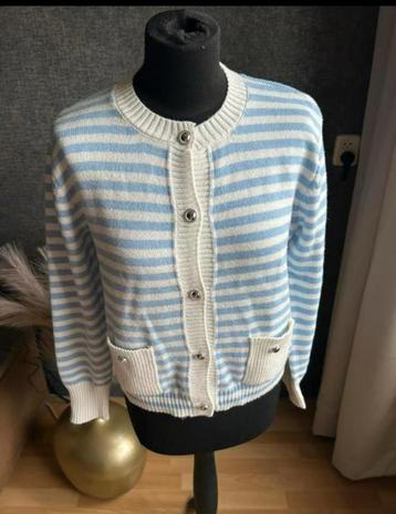 Choice mooi blauw/wit gestreept vest mt S ZGAN beschikbaar voor biedingen