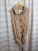 Grof gebreid wollen mouwloos vest, Vintage, Maat 38/40 (M), Verzenden, Beige, Zo goed als nieuw